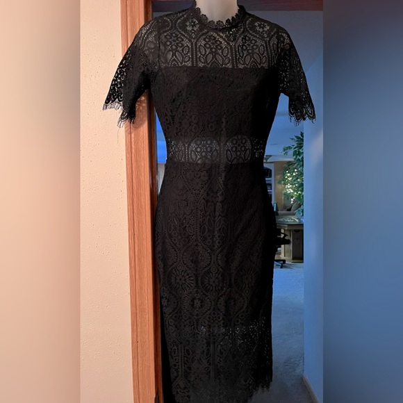 Ladies Lace Black Dress sz Small - Picture 4 of 13